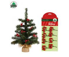 Partylandia Shop decoración árbol de Navidad, Rojo/Verde, 7 cm