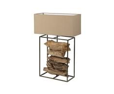 Adda Home Lampara Sobremesa Madera Kandy 54X22X78 Cm