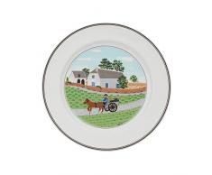 Villeroy & Boch Design Naif Plato Llano Agricultor de Diseño Clásico con Alegre decoración, Porcelana, Verde, 27 cm