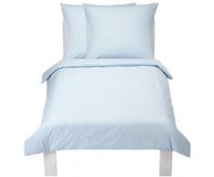 AmazonBasics Everyday - Juego de fundas de edredón nórdico y de almohada (100% algodón) Azul - 155 x 220 cm y 2 fundas 80 x 80 cm
