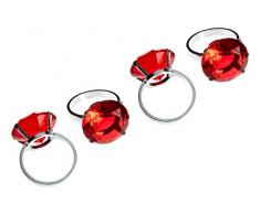 Premier Housewares - Juego de servilleteros (Forma de Anillo con Diamante, 4 Unidades)