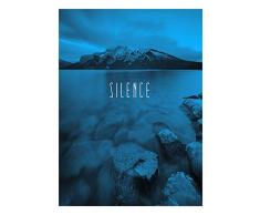 Komar Wandbild Von Word Lake Silence Blue | Poster, Bild, Wohnzimmer, Schlafzimmer, Dekoration, Kunstdruck | ohne Rahmen | P085C-30x40 fotomural, Blau, Weiß, Schwarz