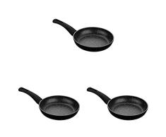 Monix Cosmos - Set de 3 sartenes, 20-24-28 cm, con antiadherente efecto piedra, color gris oscuro antracita