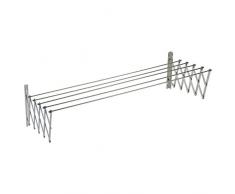 Sauvic Tendedero Extensible, Acero Inoxidable, Plateado, 100x13.5x26.5 cm