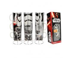 SD toys Star Wars Set de Tazas Apilables Stormtroopers, CerÃ¡mica, Gris, 12 cm