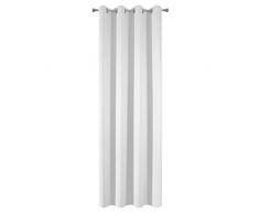 Design91 - Cortina Opaca Lisa con 8 Ojales, Moderna, Sencilla, para Dormitorio, habitaciÃ³n de los niÃ±os, salÃ³n, Color Blanco, 135 x 250 cm
