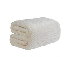 Dreamscene â Waffle Mink cálida Manta de sofá Cama Manta Suave 200 x 240 cm, Color Crema