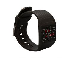 getDigital 7235 - Reloj Digital que Marca la Hora en Modo Binario para Profis, con Luces LED, Negro