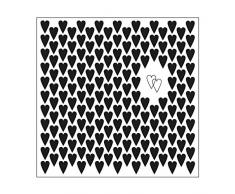 Vaessen Creative Carpeta de Embossing, Corazones Largos, para Agregar Textura y DimensiÃ³n a Proyectos de Manualidades con Papel, 15 x 15 cm