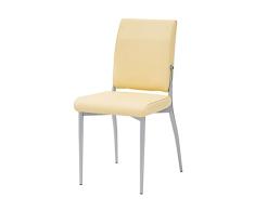 CRIBEL Silla Tinkerbell septiembre, la Piel Artificial, Metal satÃ©n, 4 Piezas, Beige