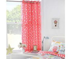 Riva Paoletti - Cortinas con Ojales para niÃ±os (par), diseÃ±o de Estrella Blanca, Lavable a mÃ¡quina, 168 cm de Ancho x 183 cm de caÃ­da, polialgodÃ³n, Color Rosa, 168 x 183 cm