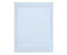 Blindecor - Estor Enrollable, Tela , Azul con motas blancas, 130 x 180 cm