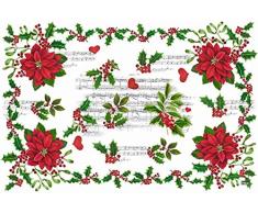 VILBER Mantel Individual Flor, Pack 4 (30,5x45,6x0,2cm), PVC Poliester, Antideslizante, Lavable, Resistente al Calor, con Posibilidad de Pack 6 Unidades, Camino de Mesa y Alfombra a Juego