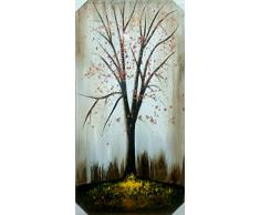 DRW Cuadro Estilo Lienzo con Bastidor de Madera de un árbol en Tonos Marrones