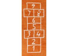Aratextil Pata coja Alfombra Infantil, Algodón, Naranja, 90x200 cm