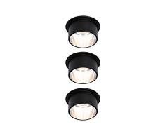 Paulmann Gil 93383-LÃ¡mpara LED niveles, redondo, incluye Foco empotrable de aluminio (3 x 6 W, intensidad regulable, color negro mate, hierro cepillado, 2700 K Coin, 3 unidades