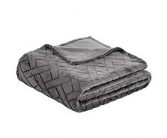 Amazon Basics - Manta polar con decoraciÃ³n en relieve - Gris, 150 x 200 cm