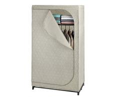 WENKO Armario con repisa Balance - guardarropa mÃ³vil, armario plegable, Polipropileno, 90 x 160 x 50 cm, Taupe