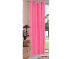 Gardinenbox Cortina Opaca â Cortina con Ojales de satén Micro, Mate de 20405 de, 20405, Rosa, 245 x 140 cm