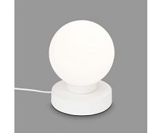 Briloner - Lámpara de mesa, lámpara de mesa con interruptor de cable, bola luminosa, 1 bombilla E14, máx. 25 W, color blanco, 126 x 157 mm (diámetro x altura).