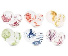 Excelsa Flora & Fauna juego de platos de cerámica, Multicolor