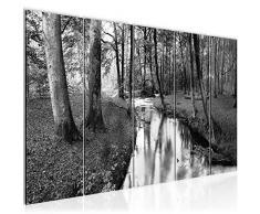 Imagen de bosque de pared 200 x 80 cm â Lienzo de lienzo XXL formato pared imÃ¡genes de salÃ³n decoraciÃ³n impresiones artÃ­sticas gris 5 piezas â Fabricado en Alemania â listo para colgar 602355c