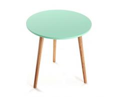 Versa 19500506 Mesa auxiliar Verde madera Virginia, 50x50x50cm, Mesilla noche