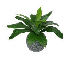 Leaf Planta de Helecho Artificial de Hoja de plástico Negro, 50 cm, Nido de pájaro estándar