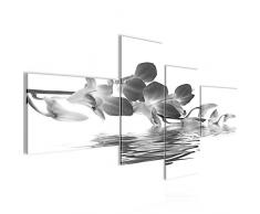 Runa Art 200041c - Cuadro de pared (200 x 100 cm, lienzo XXL, 4 piezas, fabricado en Alemania, listo para colgar), diseÃ±o de orquÃ­dea