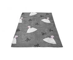 Manta Polar Estampada de Microfibra 110 x 170 cm Anais Antracita de Soleil dOcre