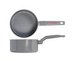 H&H Division - Cazuela de 1 mango de aluminio con revestimiento antiadherente PFLUON, 20 cm