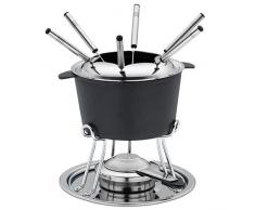kela 16639 Set de Fondue, 11 Piezas, Hierro Fundido emailiert, Apta para inducción, 800 ml, Metal/comore, cromadas
