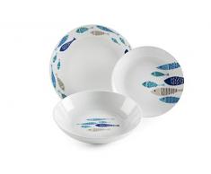 Excelsa North Sea - Vajilla de 18 piezas, porcelana