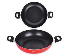 Quttin - Sartén Guisera de inducción Infinity con Mango. Para todo tipo de cocinas. Aluminio Forjado Doble Capa. Resistente Duradera Tortilla de patatas. Rojo Sarten 32 cm