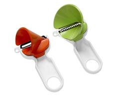 KUHN RIKON Clickn Curl Set Cortador en Espiral, Rojo, Polypropylen, Verde, Naranja, Blanco