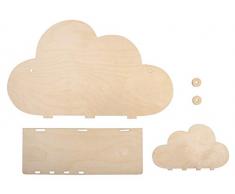 Rayher 62975505 EstanterÃa infantil de madera, 35x21x10 cm, balda de nube para dormitorio infantil