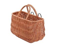 e-wicker24 Bicicleta Cesta, Cesta para una Bicicleta, Retro Cesta de Bicicleta Vintage Estilo, Bicicleta Cesta de Mimbre Sauce para Manillar, Transporter para una Bicicleta
