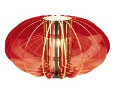 Naeve Leuchten 322921 - Lámpara de mesa (metal y fibra acrÃlica, 1 bombilla E27, 60 W no incluida, 42 x 42 x 22 cm), color naranja