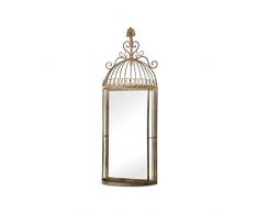 MirrorOutlet Gran Metal rústico arqueado pájaro Jaula Ventana jardÃn Exterior Espejo 70 cm x 26 cm, Verde (GM090)
