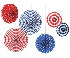 amscan - Guirnaldas Decorativas de Papel, Color Azul, Rojo y Blanco