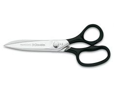 3 Claveles 75 - Tijera de tapicero profesional niquelada mangos negros 20 cm