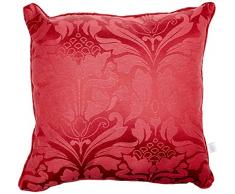 Fusion - Cortinas con Pliegues de Tela Jacquard y algodÃ³n, Modelo Eastbourne Damask, Granate, 43x43 cm Filled Cushion