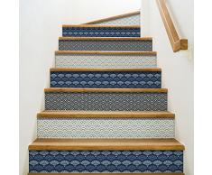 Playa Adhesivos para contremarches de escaleras, Vinilo, Azul, 100Â x 0,1Â x 19Â cm