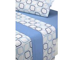SABANALIA - Juego de sábanas Estampadas Spring (Disponible en Varios tamaños y Colores), Cama 200, Azul