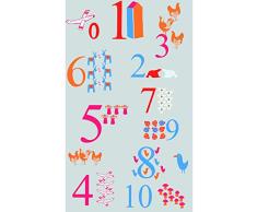 Plage Papel Pintado PANORAMICO Infantil NUMEROS, Gris, 1,5X 2,5m