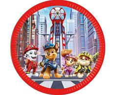 PROCOS 93453 - Platos de fiesta de la Patrulla Canina The Movie, tamaÃ±o 23 cm, 8 unidades, desechables de papel, para cumpleaÃ±os infantil, vajilla de fiesta, FSCÂ® Mix