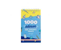 Mr. Wonderful Block Notes en Espiral con 1000 Pegatinas para Notas Tostadas, Multicolor, 9,5 x 16 x 1 cm