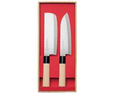 SekiRyu Juego de 2 cuchillos japoneses Santoku + Nakiri SR600