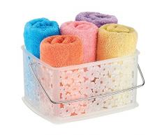 InterDesign Blumz Cesta de almacenamiento, cesta de plástico mediana para baños ideal para accesorios de ducha y de aseo personal, transparente