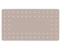 WENKO Alfombra de baÃ±o Mirasol taupe 69 x 39 cm - alfombra para baÃ±era antideslizante con ventosas, Caucho natural, 39 x 69 cm, Taupe